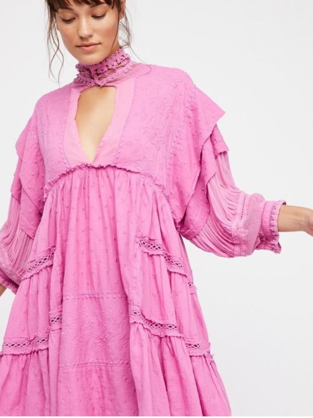 FREE PEOPLE Heartbreaker Mini Dress in Pink, NWOT, size S, RARE FIND